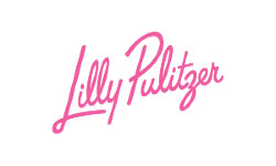 Lilly Pulitzer logo in pink cursive font.
